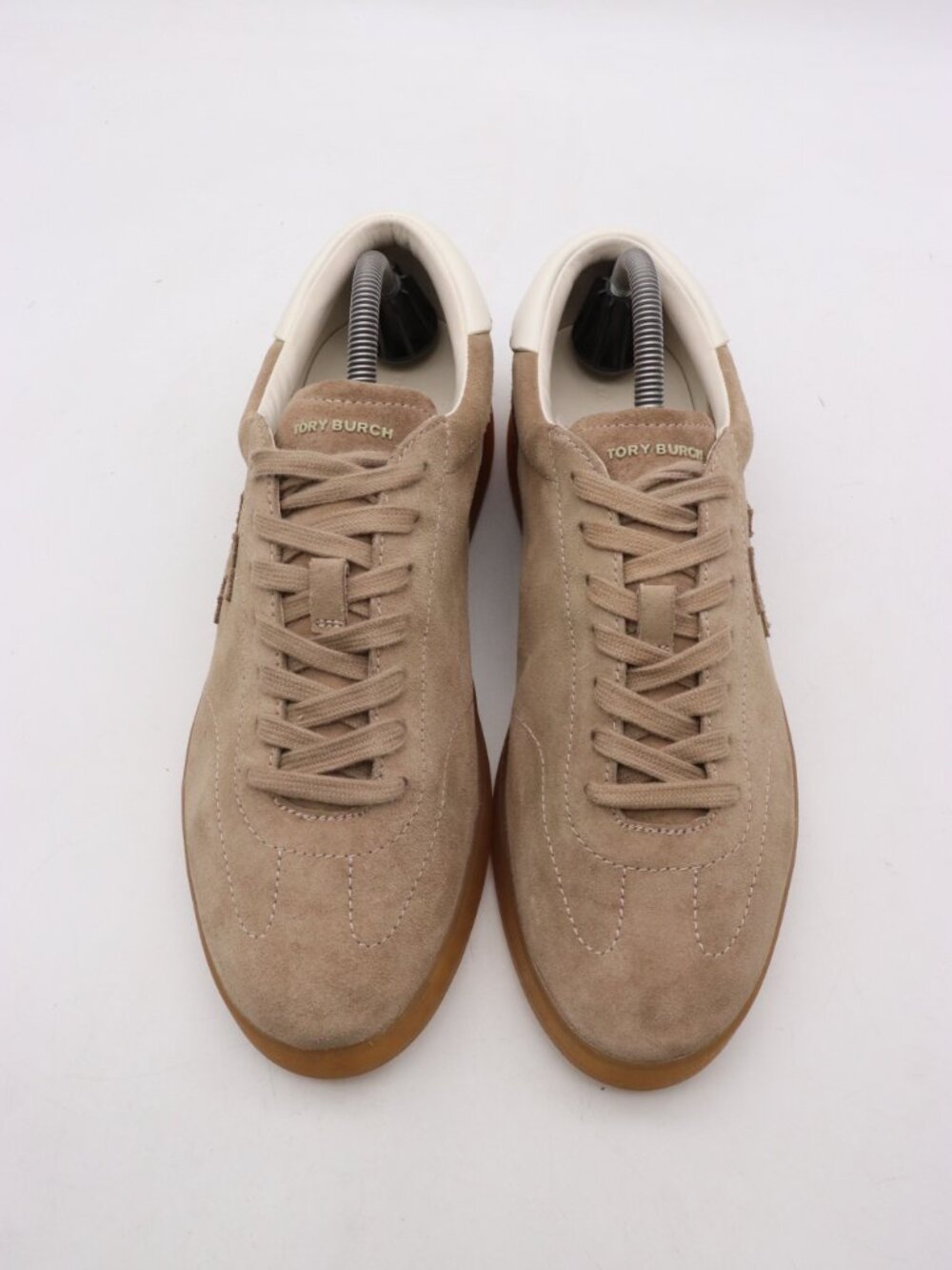 Tory Burch Phoenix Women's Size 11 M Beige Suede Leather Sneakers - Picture 2 of 10